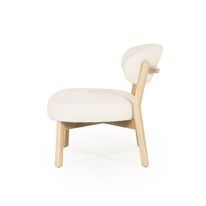 Fauteuil Mikky – stof & eikenhout naturel beige moon
