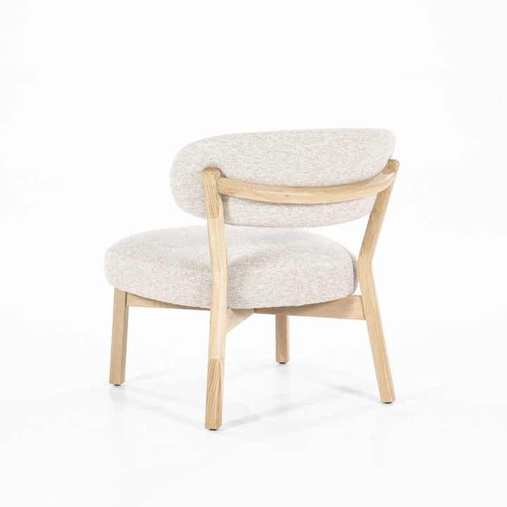 Fauteuil Mikky – stof & eikenhout naturel beige moon