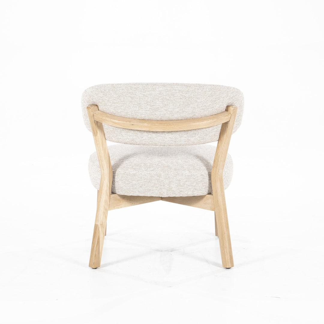 Fauteuil Mikky – stof & eikenhout naturel beige moon