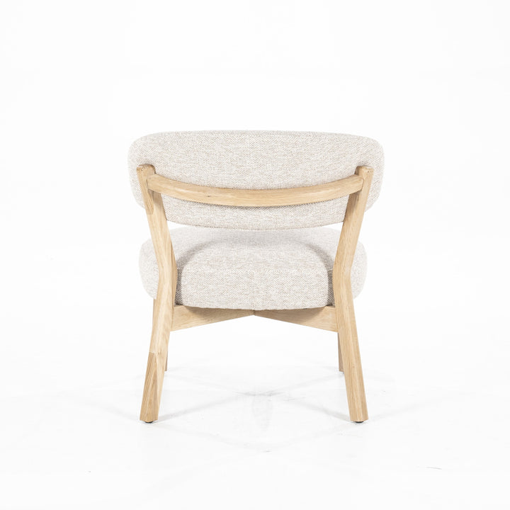 Fauteuil Mikky – stof & eikenhout naturel beige moon