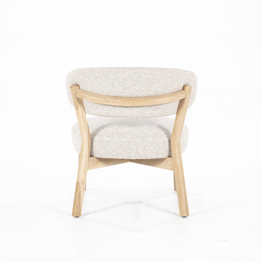 Fauteuil Mikky – stof & eikenhout naturel beige moon
