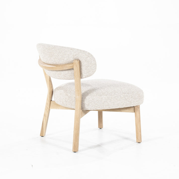 Fauteuil Mikky – stof & eikenhout naturel beige moon