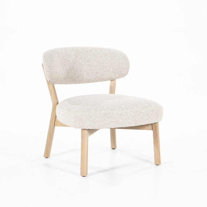 Fauteuil Mikky – stof & eikenhout naturel beige moon