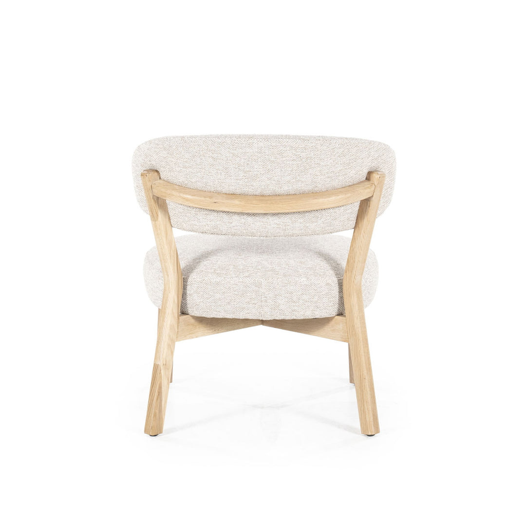 Fauteuil Mikky – stof & eikenhout naturel taupe moon