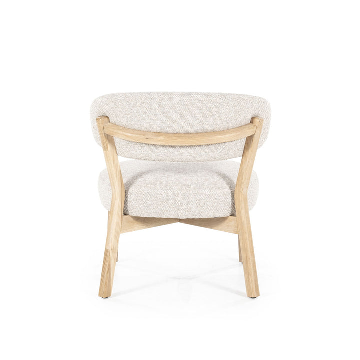 Fauteuil Mikky – stof & eikenhout naturel taupe moon