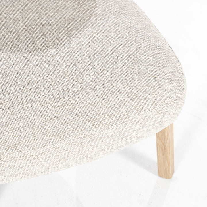 Fauteuil Mikky – stof & eikenhout naturel taupe moon