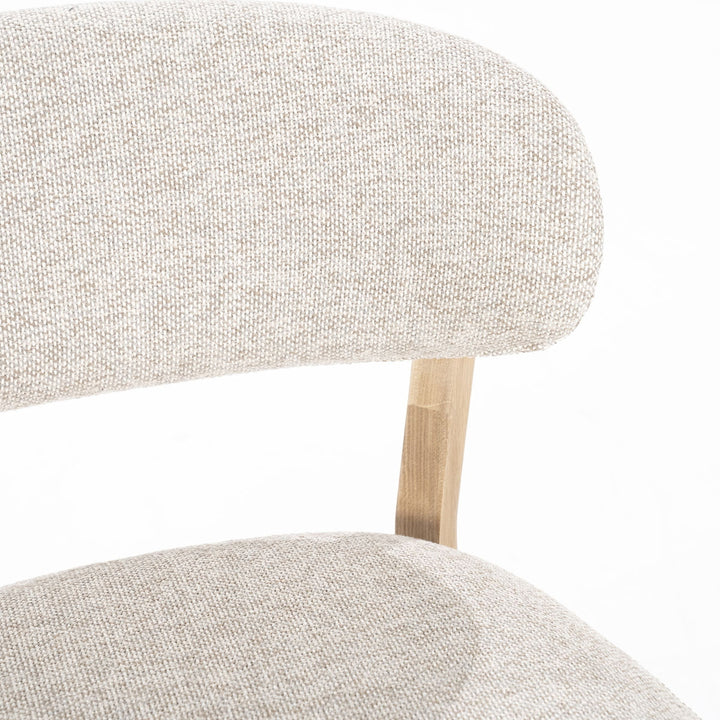Fauteuil Mikky – stof & eikenhout naturel taupe moon