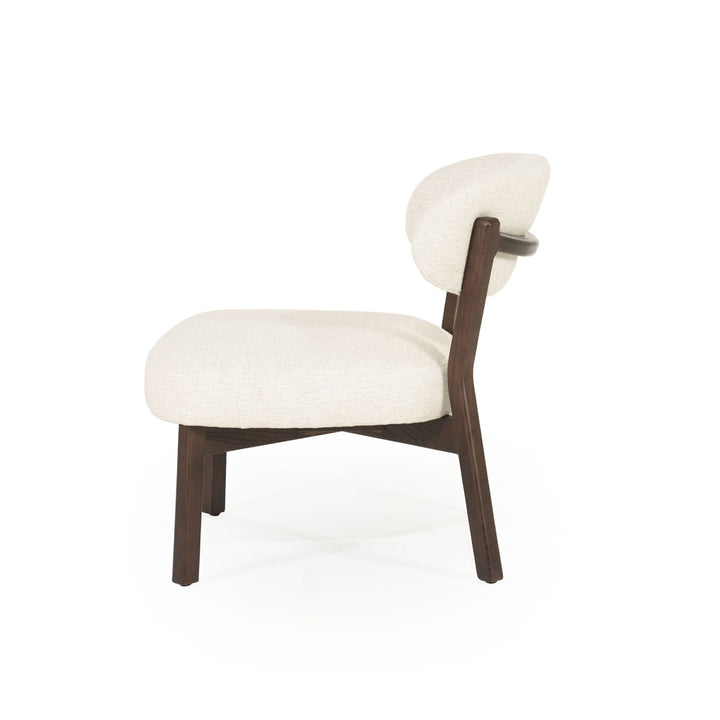 Fauteuil Mikky – stof & eikenhout bruin beige moon