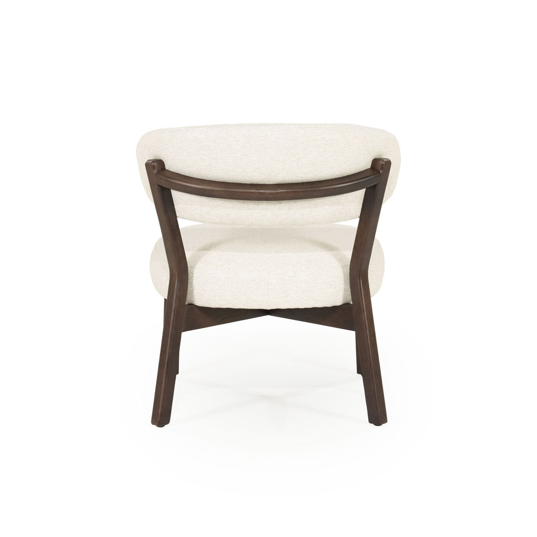 Fauteuil Mikky – stof & eikenhout bruin beige moon