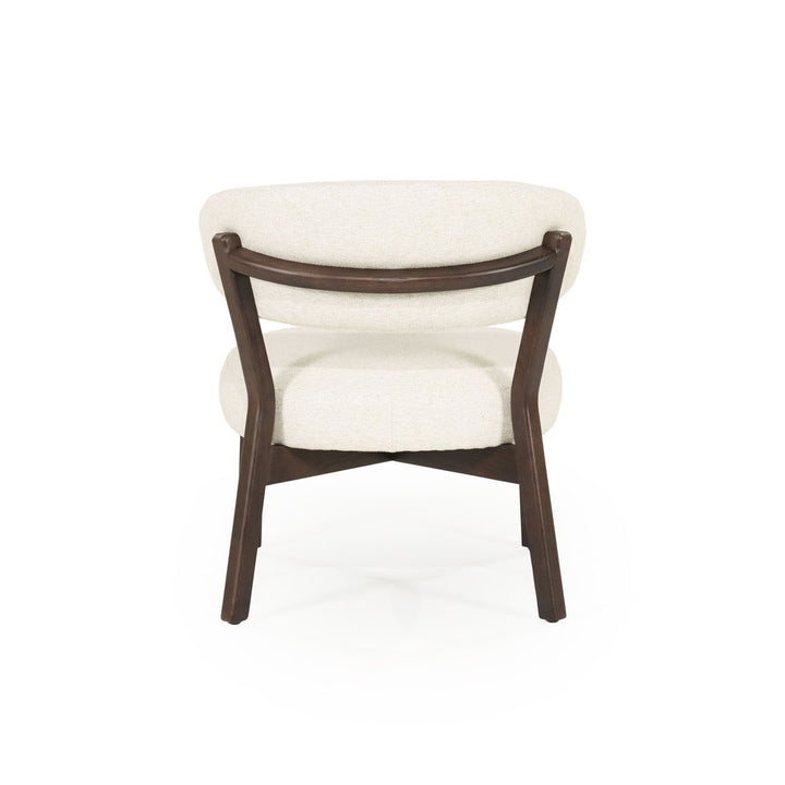 Fauteuil Mikky – stof & eikenhout bruin beige moon