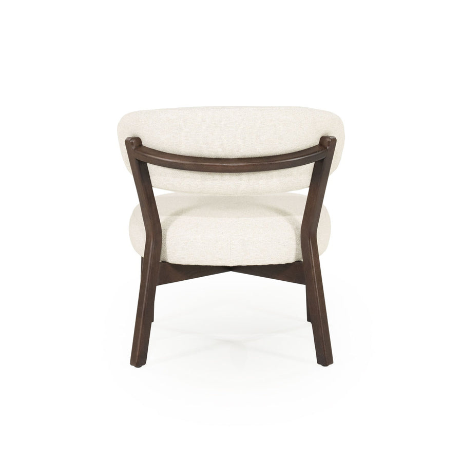 Fauteuil Mikky – stof & eikenhout bruin beige moon