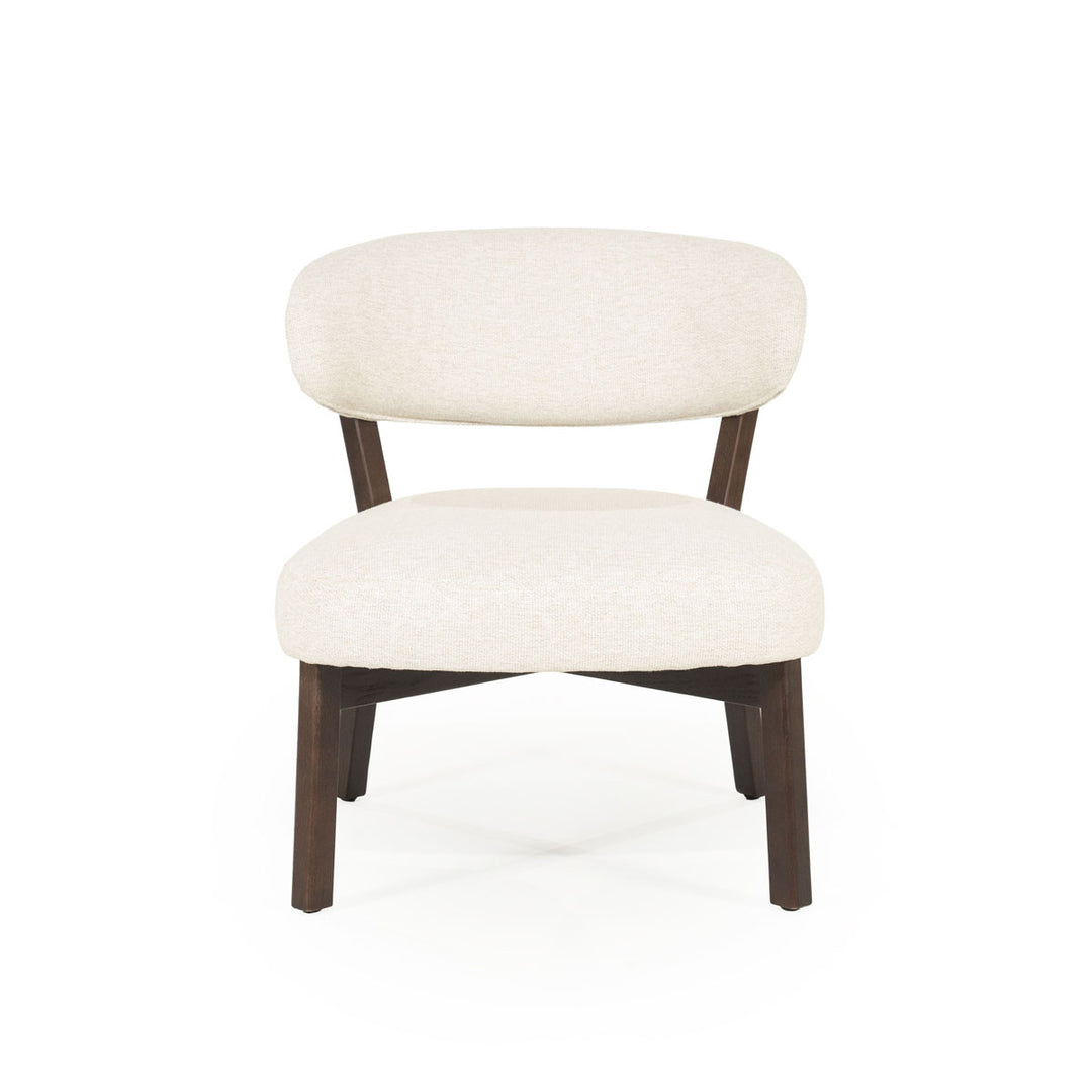 Fauteuil Mikky – stof & eikenhout bruin beige moon