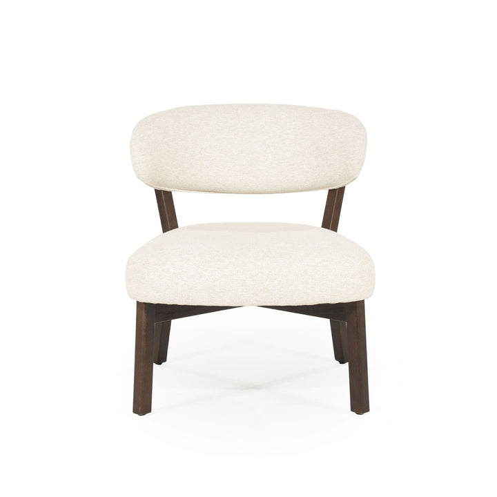 Fauteuil Mikky – stof & eikenhout bruin beige moon