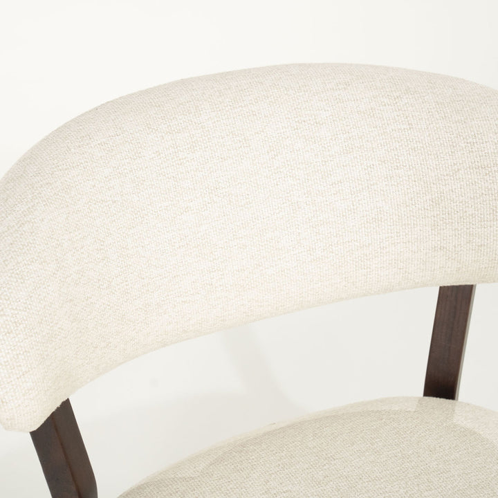 Fauteuil Mikky – stof & eikenhout bruin beige moon