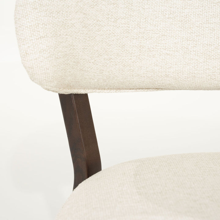 Fauteuil Mikky – stof & eikenhout bruin beige moon