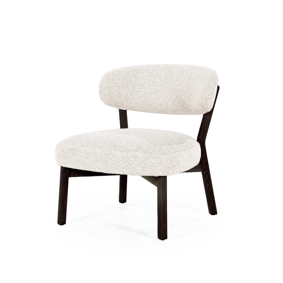 Fauteuil Mikky – stof & eikenhout bruin beige moon