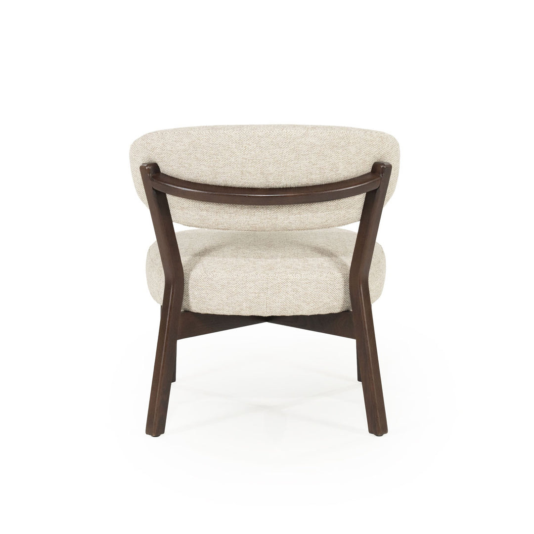 Fauteuil Mikky – stof & eikenhout bruin taupe moon
