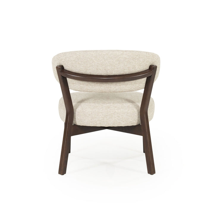 Fauteuil Mikky – stof & eikenhout bruin taupe moon