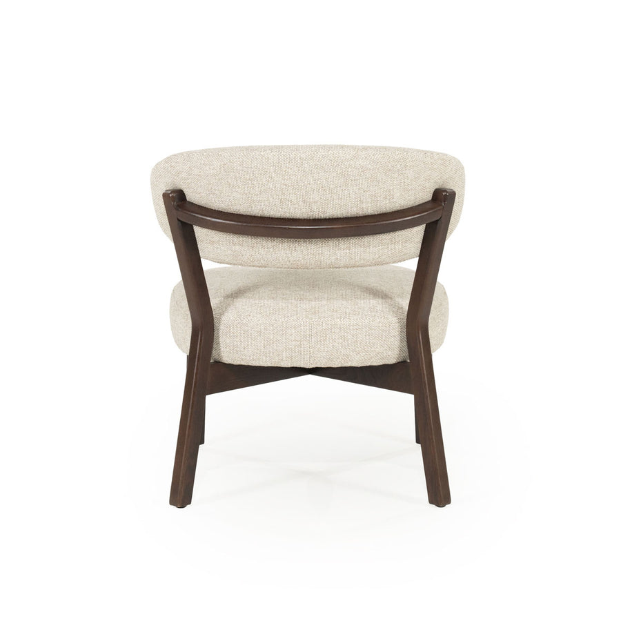 Fauteuil Mikky – stof & eikenhout bruin taupe moon