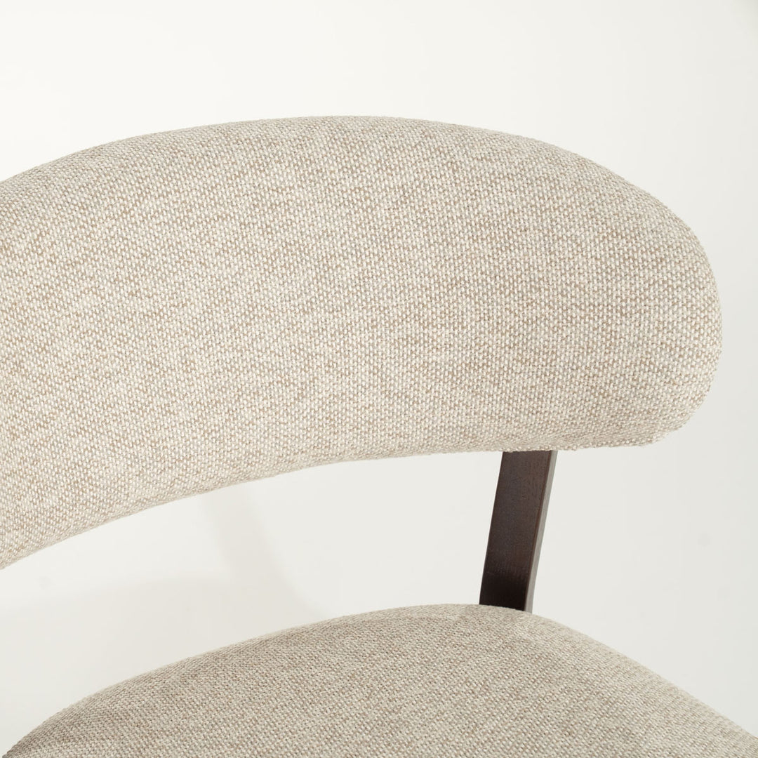 Fauteuil Mikky – stof & eikenhout bruin taupe moon