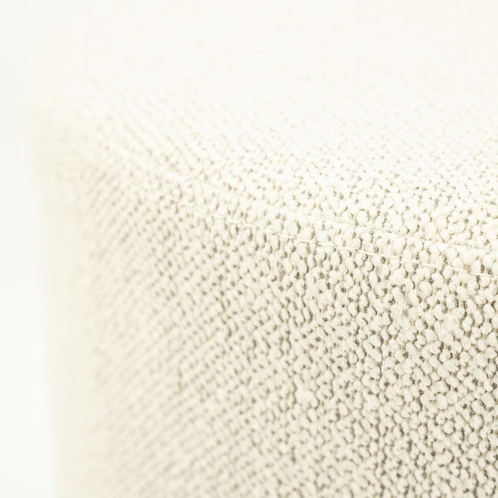 Poef Avah – stof & dennenhout fineer beige mantz small