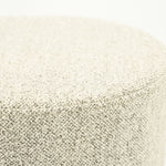 Poef Avah – stof & dennenhout fineer taupe mantz small