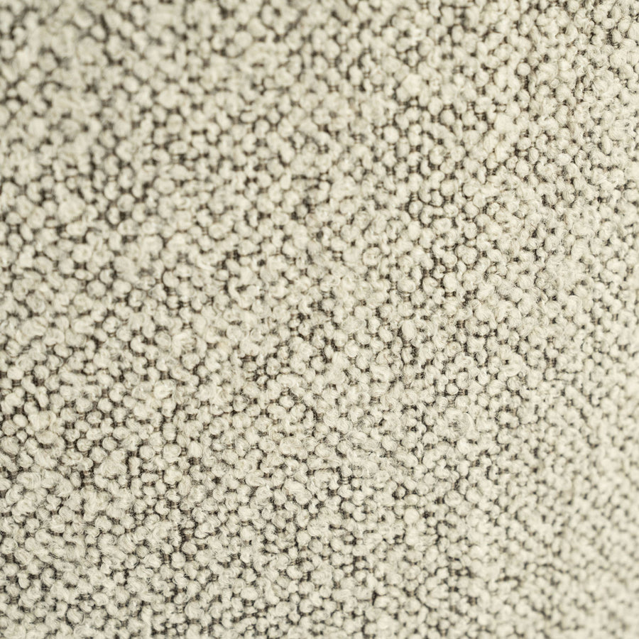 Poef Avah – stof & dennenhout fineer taupe mantz small