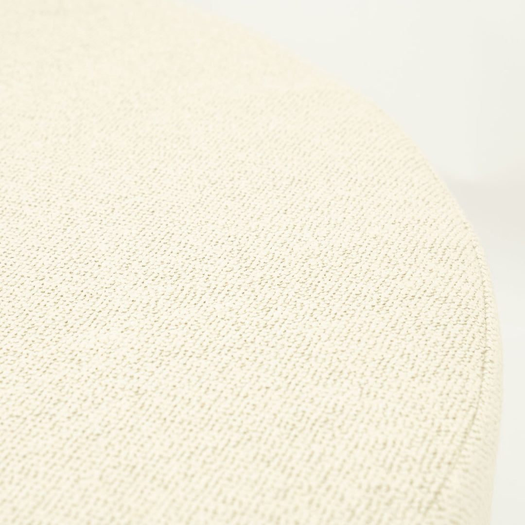 Poef Avah – stof & dennenhout fineer beige mantz large