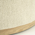 Poef Avah – stof & dennenhout fineer beige mantz large