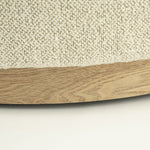 Poef Avah – stof & dennenhout fineer beige mantz large