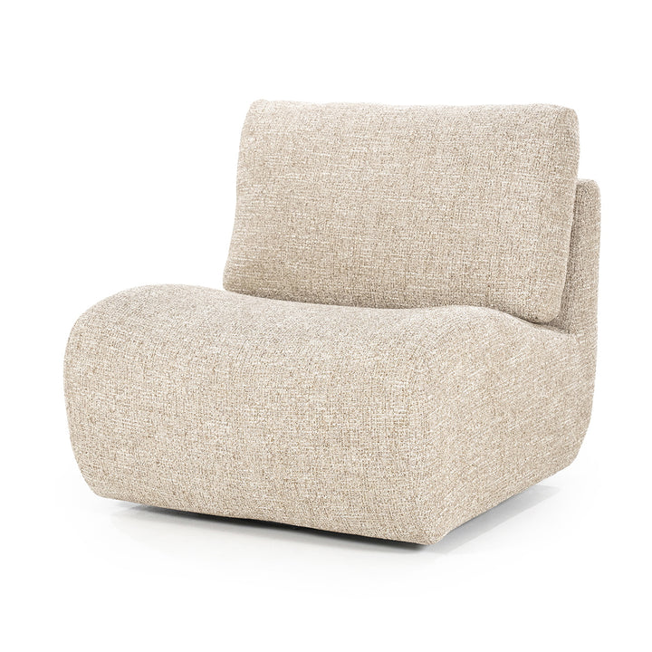 Fauteuil Lucia – stof & hout taupe donna