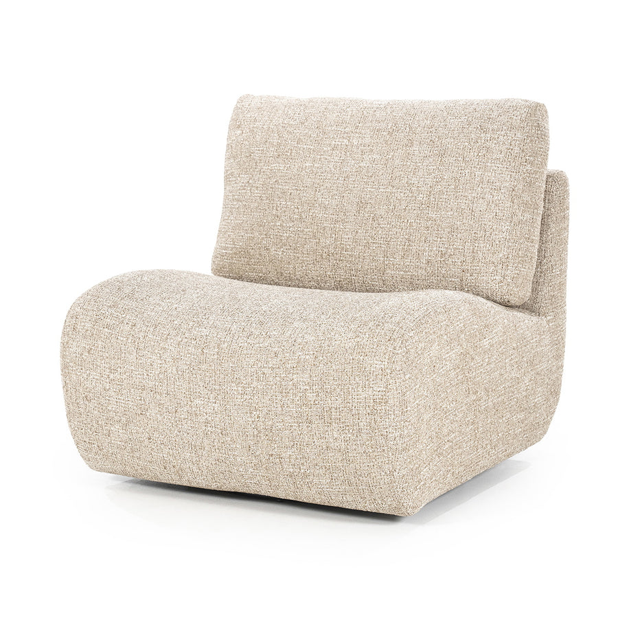 Fauteuil Lucia – stof & hout taupe donna