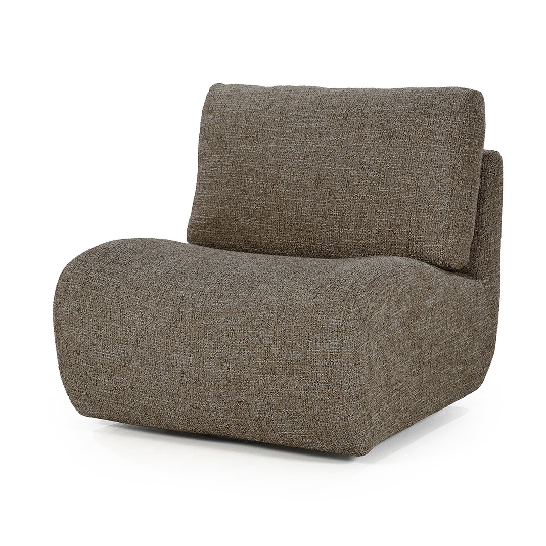 Fauteuil Lucia – stof & hout bruin donna