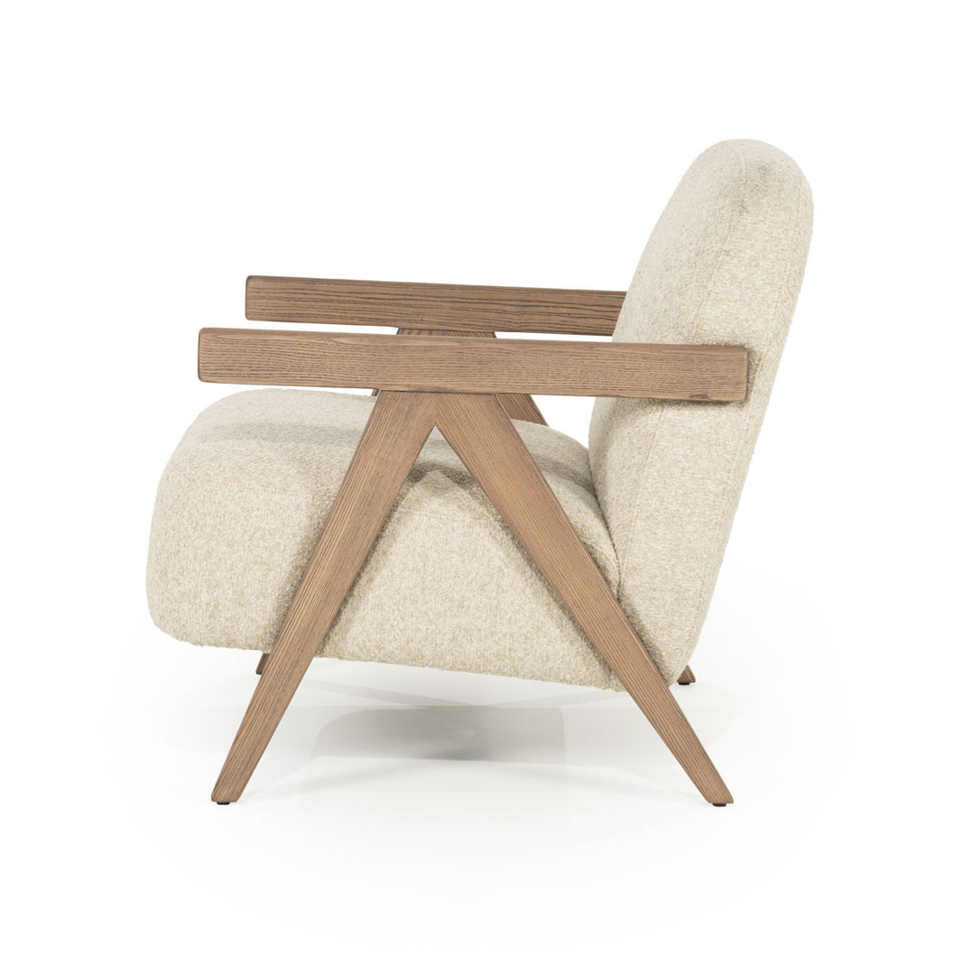 Fauteuil Francis – stof & essenhout beige flou