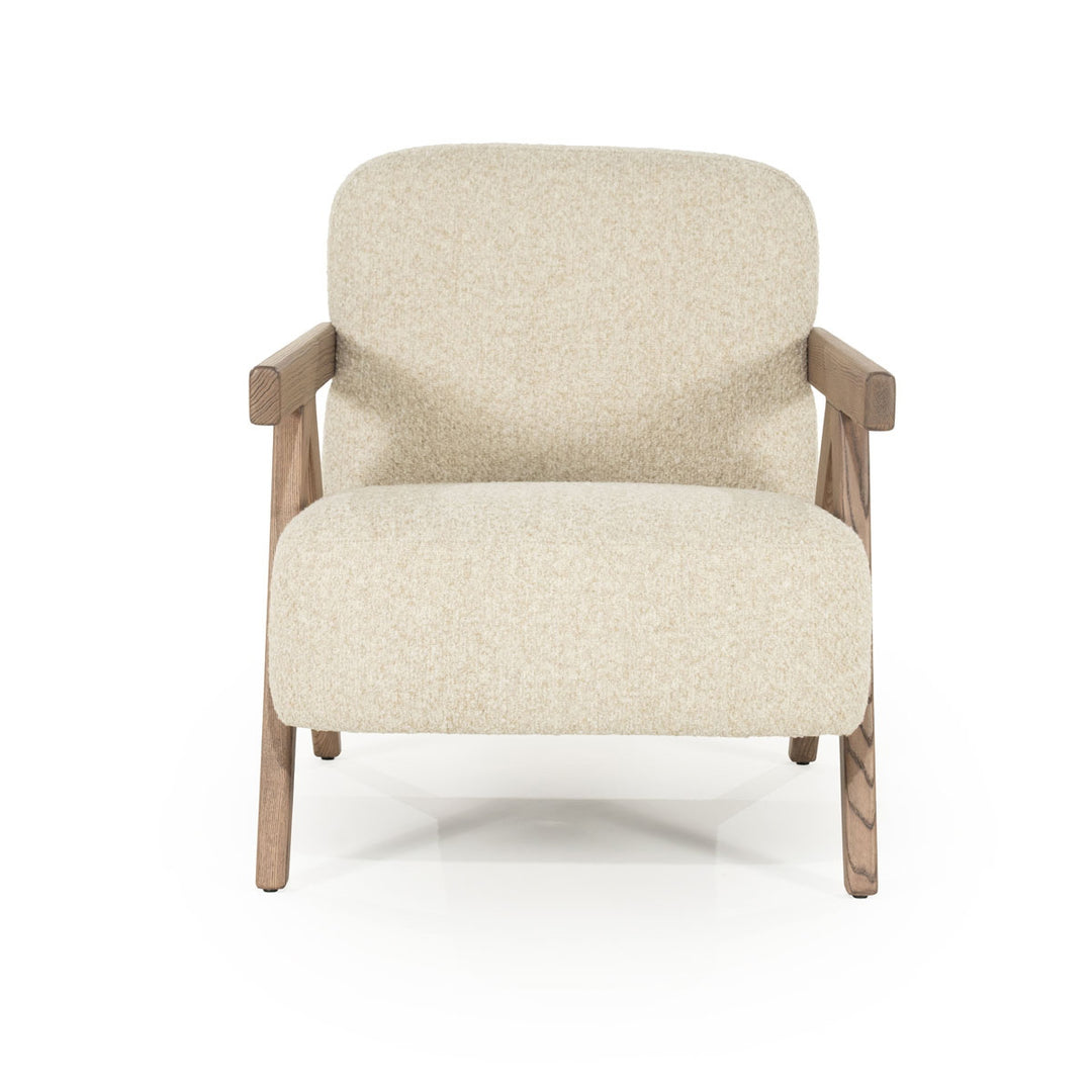 Fauteuil Francis – stof & essenhout beige flou