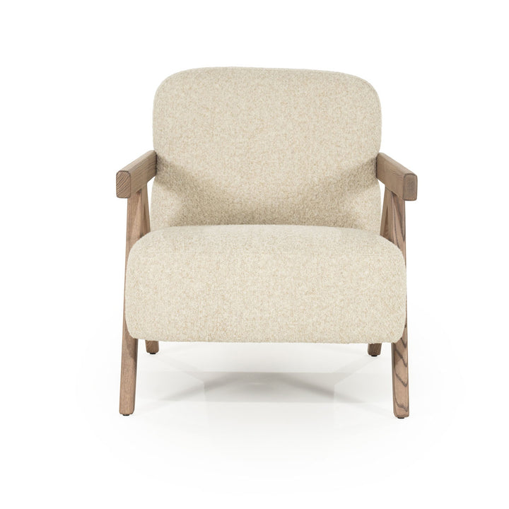 Fauteuil Francis – stof & essenhout beige flou