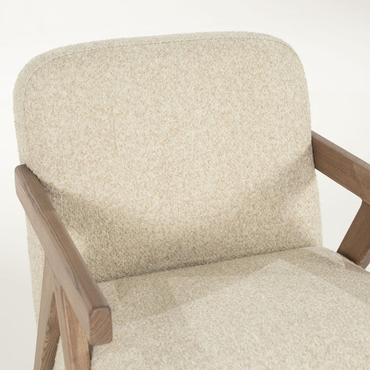 Fauteuil Francis – stof & essenhout beige flou