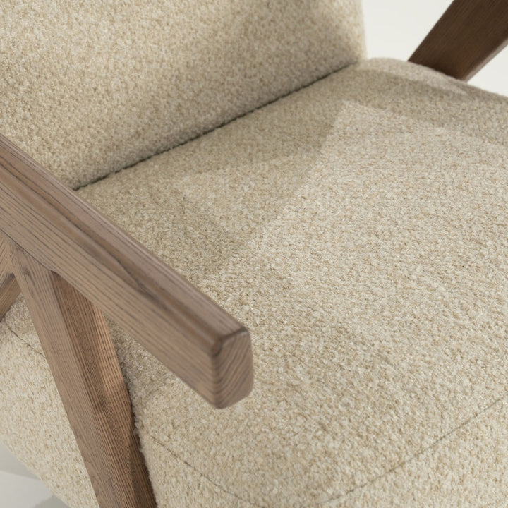Fauteuil Francis – stof & essenhout beige flou