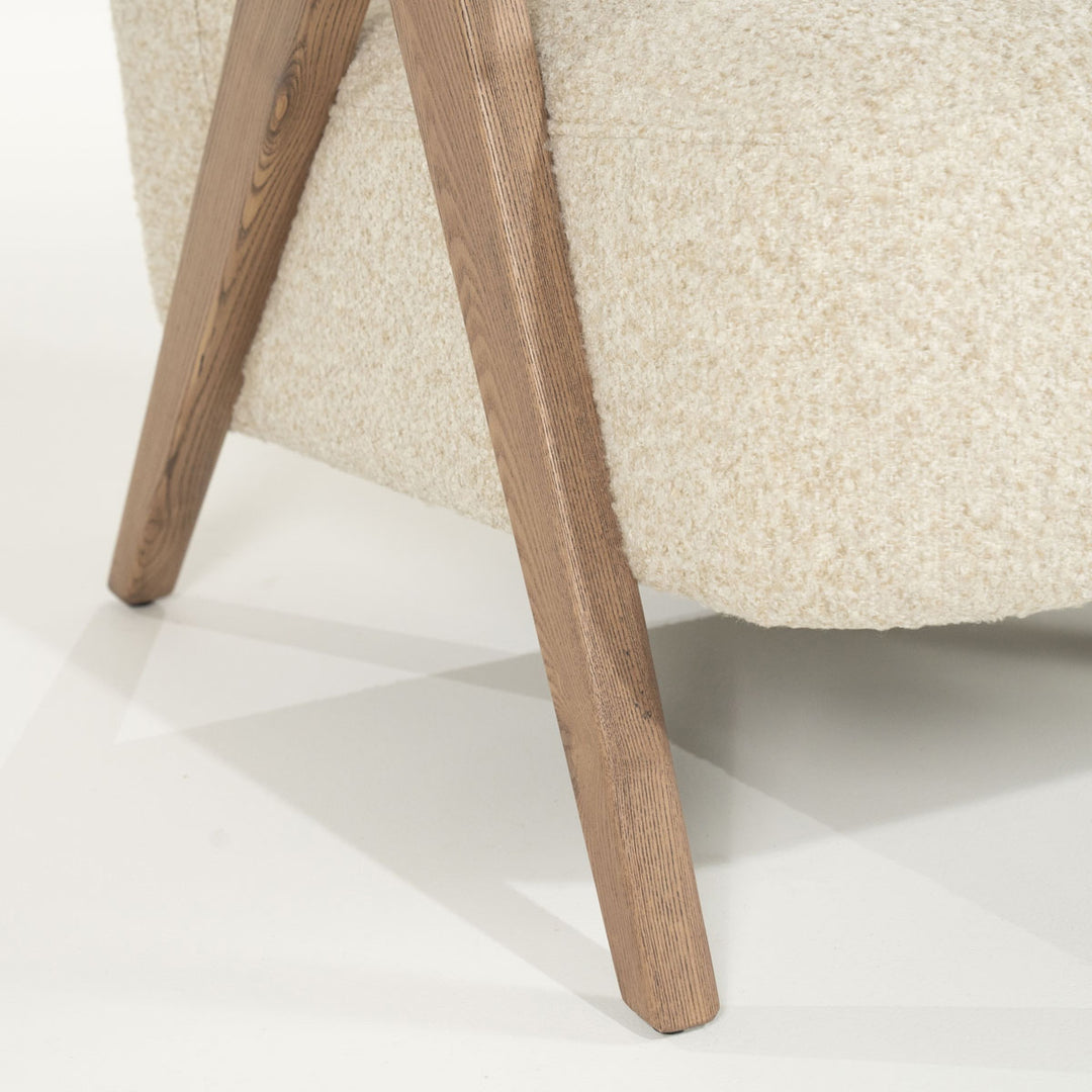 Fauteuil Francis – stof & essenhout beige flou