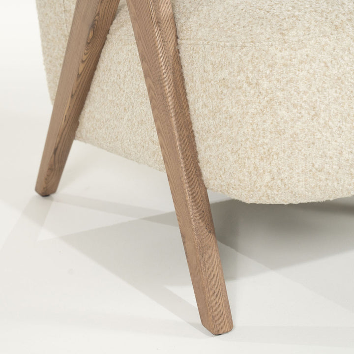 Fauteuil Francis – stof & essenhout beige flou