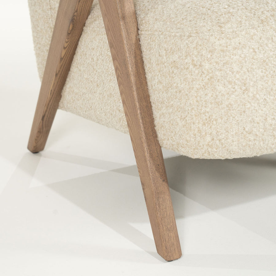 Fauteuil Francis – stof & essenhout beige flou