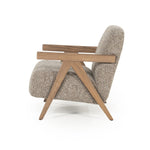 Fauteuil Francis – stof & essenhout taupe flou