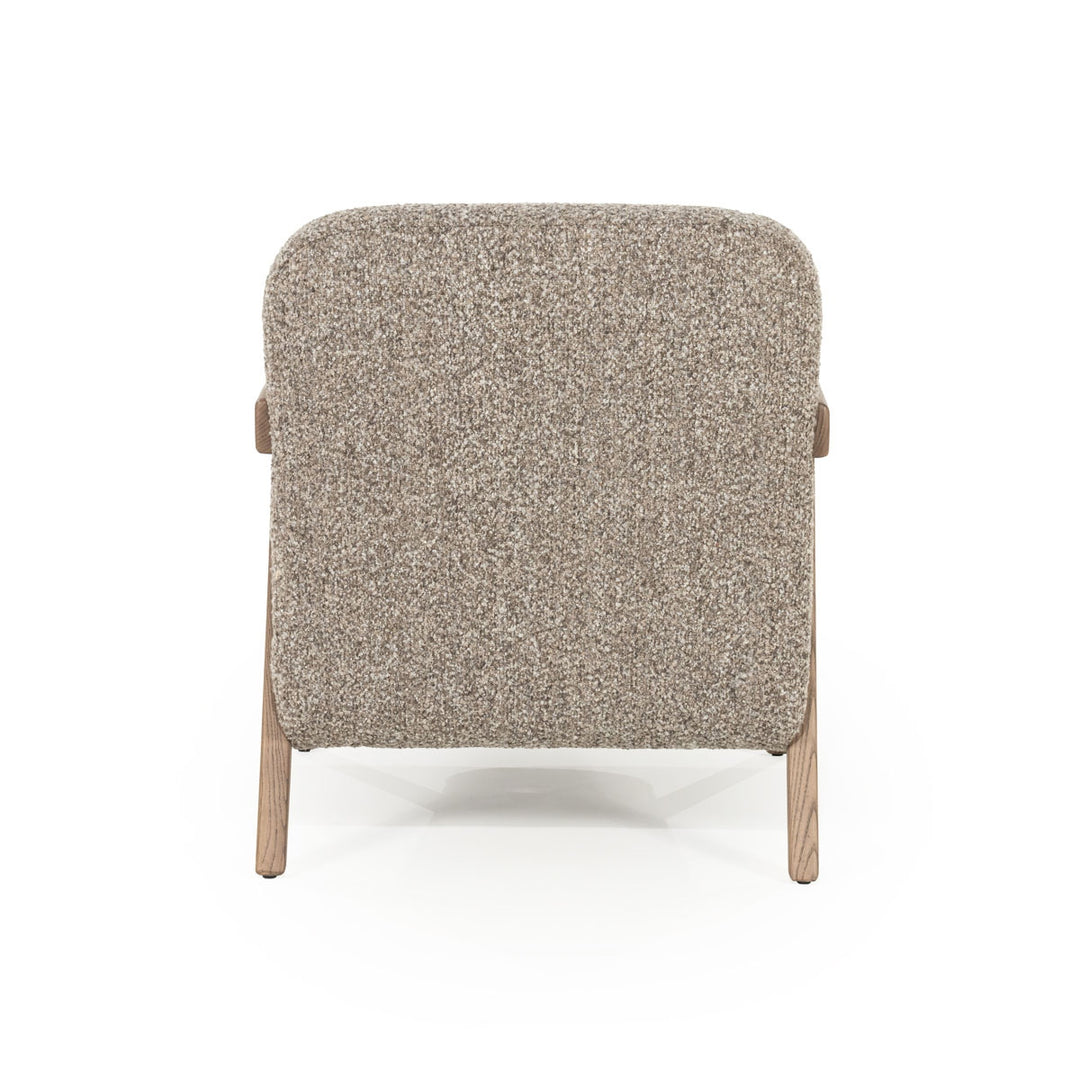 Fauteuil Francis – stof & essenhout taupe flou