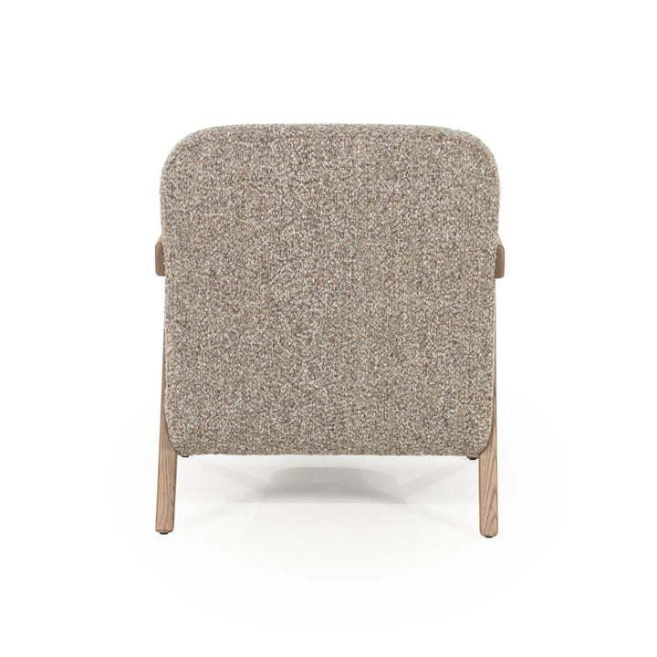 Fauteuil Francis – stof & essenhout taupe flou