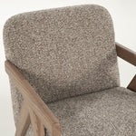 Fauteuil Francis – stof & essenhout taupe flou