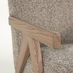 Fauteuil Francis – stof & essenhout taupe flou