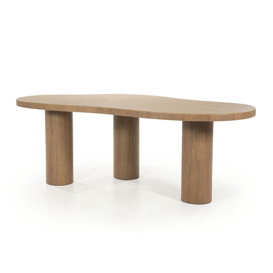 Eettafel Bobbie – walnoot fineer lichtbruin