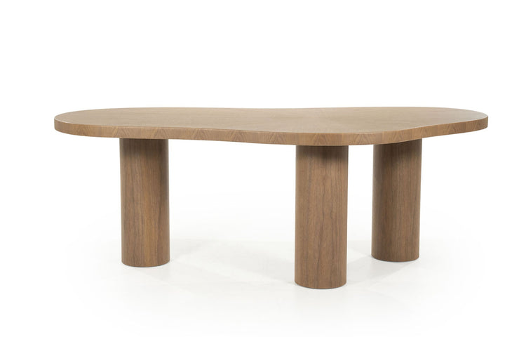 Eettafel Bobbie – walnoot fineer lichtbruin