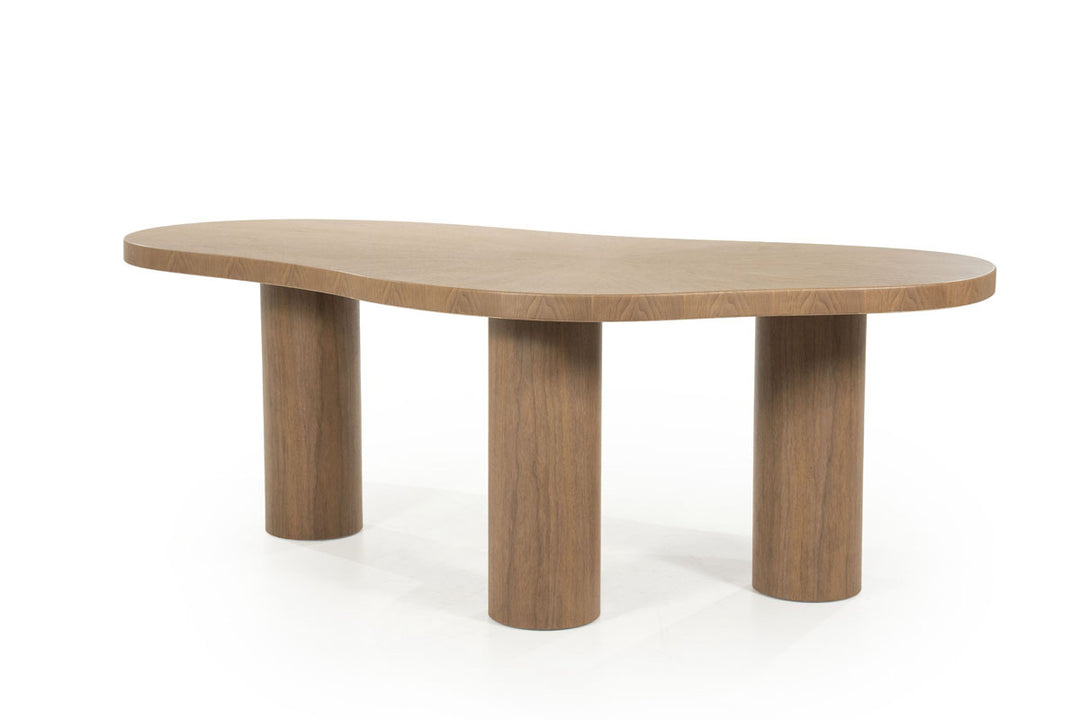 Eettafel Bobbie – walnoot fineer lichtbruin