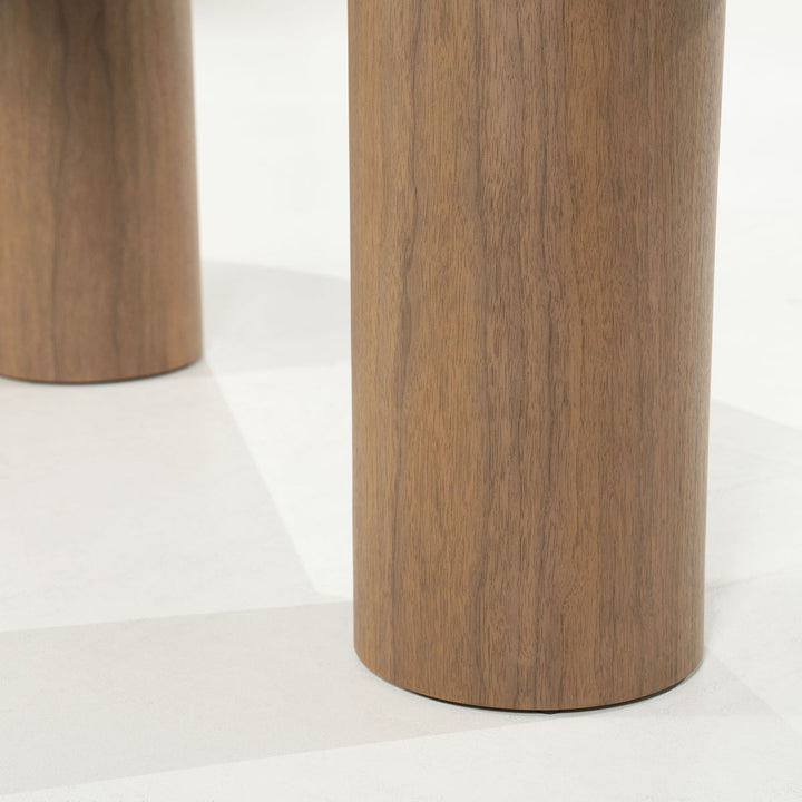 Eettafel Bobbie – walnoot fineer lichtbruin